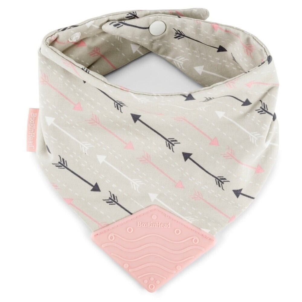 BooginHead Teether Bib with Attached Silicone Teething Tip NEW Boho Baby Girl